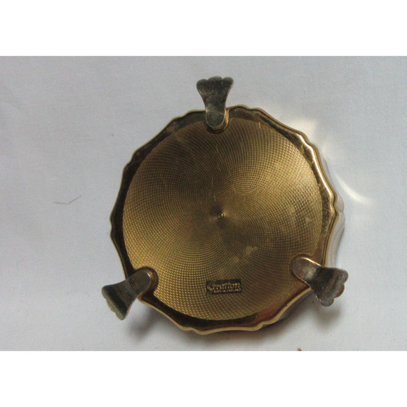 VTG Stratton 3 Foot Gold Tone Pink Rose Floral Victorian Trinket Jewelry Box - Picture 5 of 6